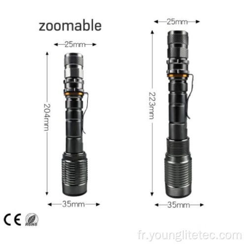 Ajustable Zoomable T6 LED lampe de lampe de lampe d&#39;extérieur